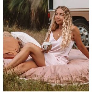 NEW Ettitude M 100% Bamboo‎ Lyocell Rose Pink Slip Dress Nightie, Nightgown